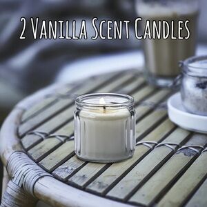 2 JÄMLIK Scented candle in glass, Vanilla, 12 hr